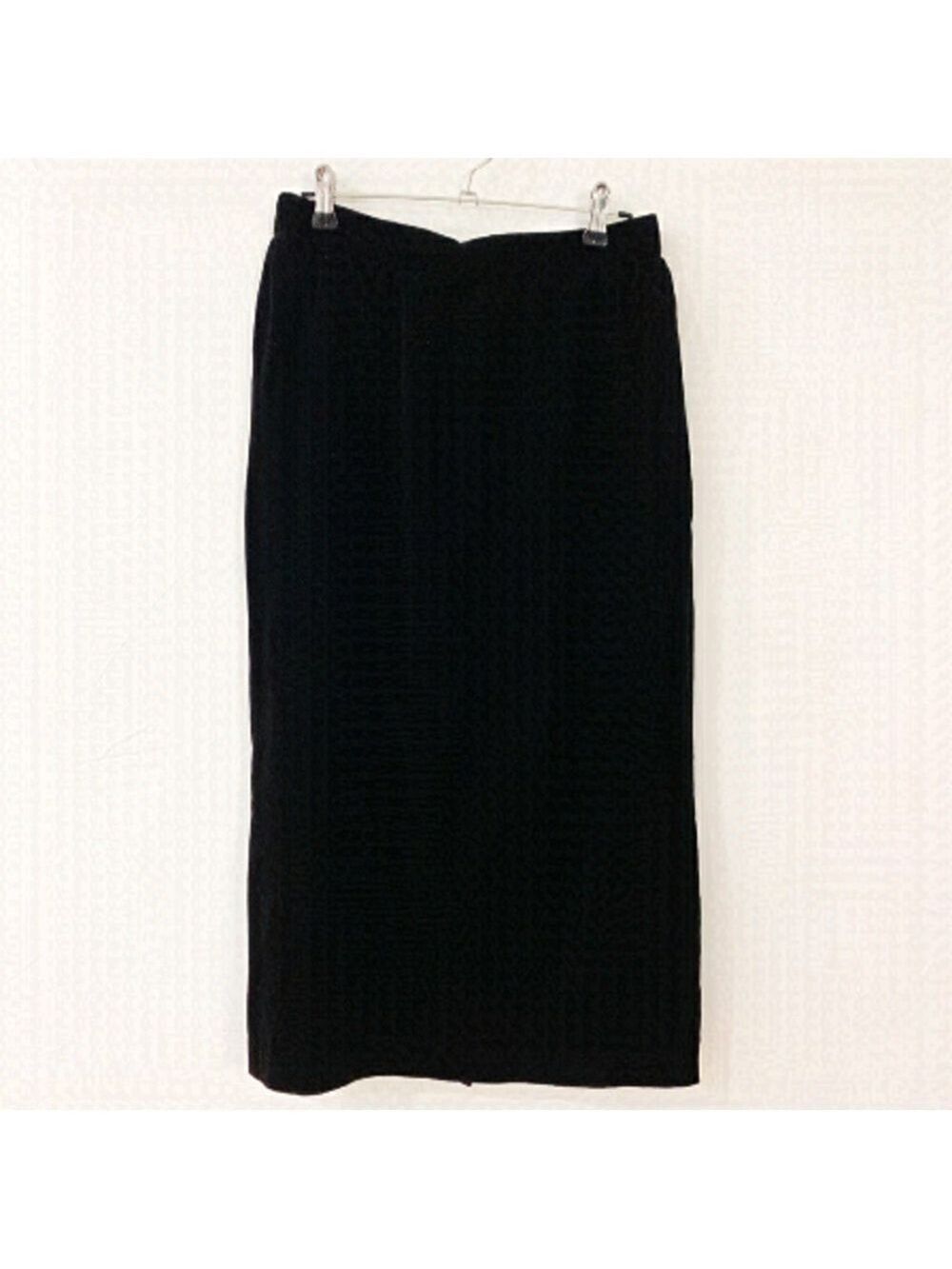 Black Velour Pencil Skirt